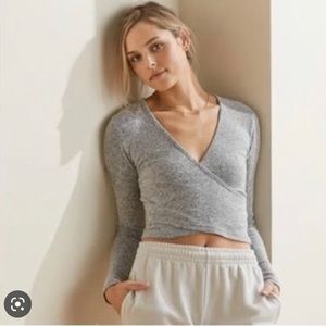 NWOT UpWest Cozy Wrap Crop Top in Pink